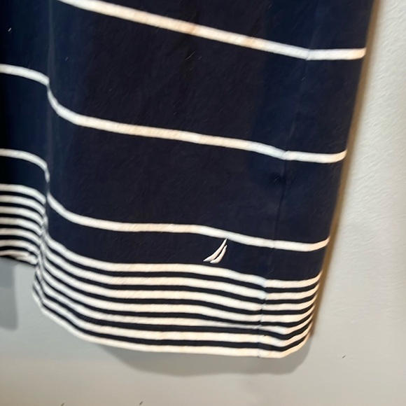 Nautica Navy & White Striped 3/4 Sleeve Dress Size Medium - Picture 3 of 8